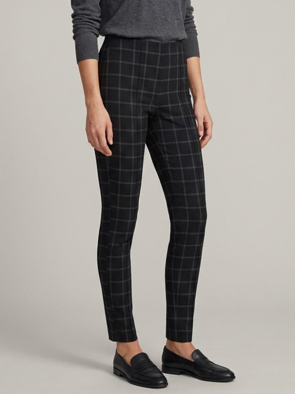 TAHARI plaid stretch pant